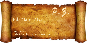 Péter Zia névjegykártya